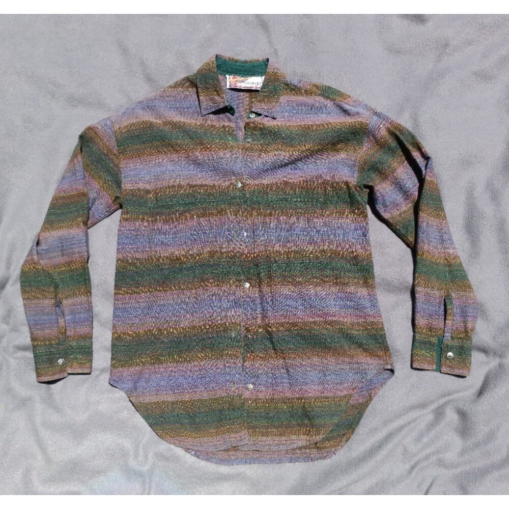 Melbourne Country Clothing Co Small VTG Multicolor Stripe Western Button Rodeo